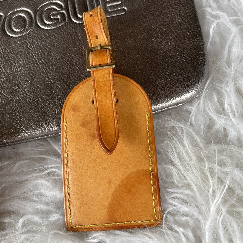 Louis Vuitton leather luggage tag & belt (poignet) set - Picture 3 of 10